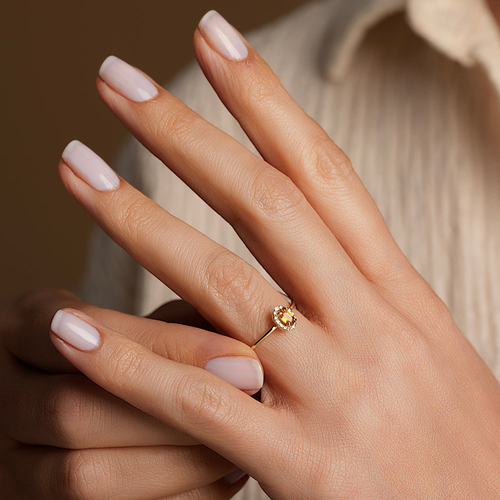 Mimosa Sarı Safir Pırlanta Yüzük