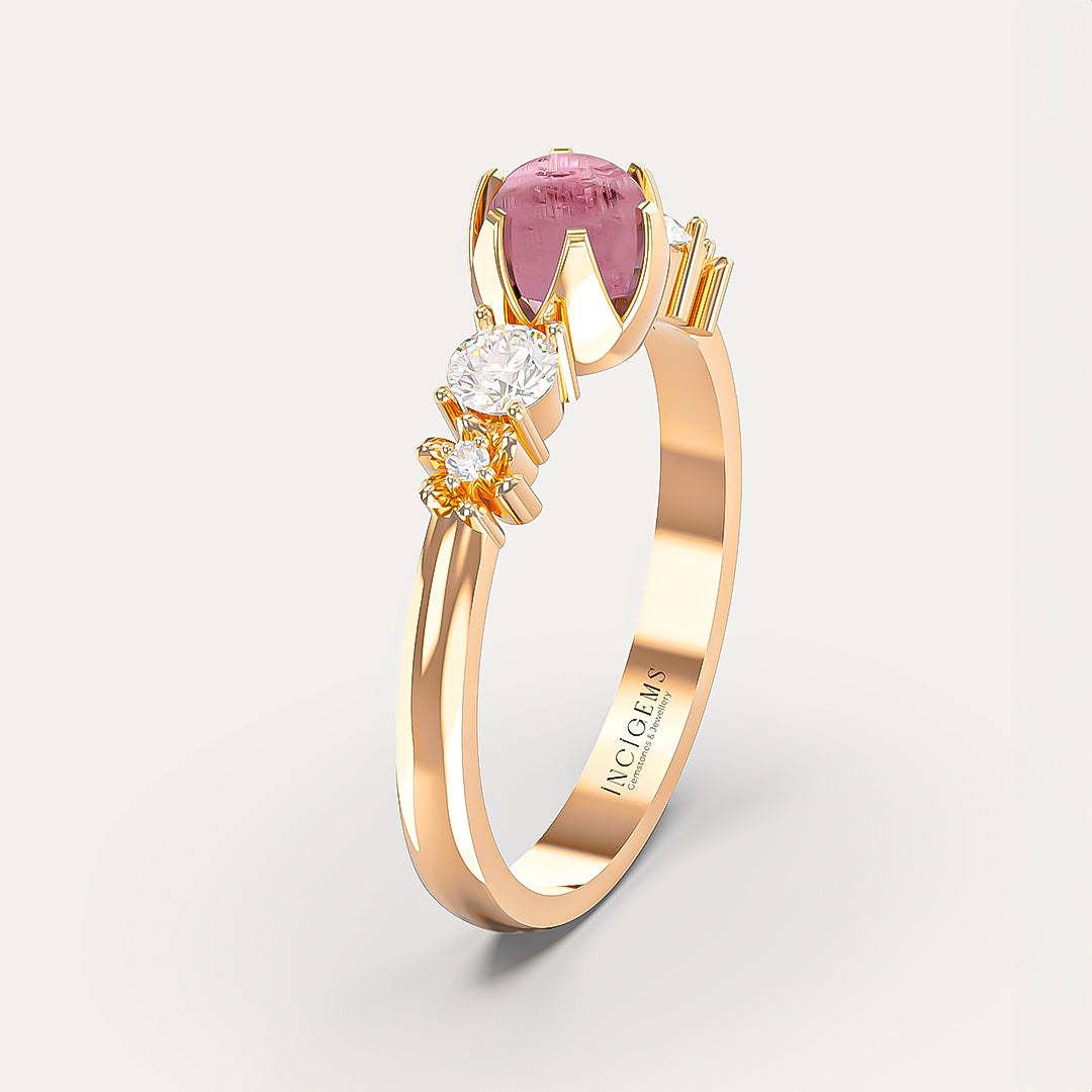 Pırlantalı Turmalin Yüzük