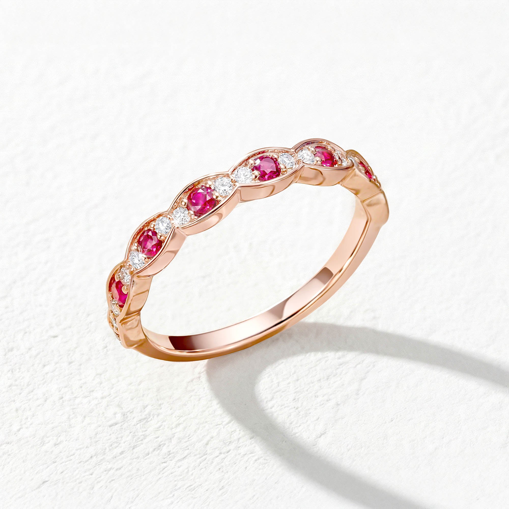 Fiora Pırlanta Yakut Vintage Yüzük