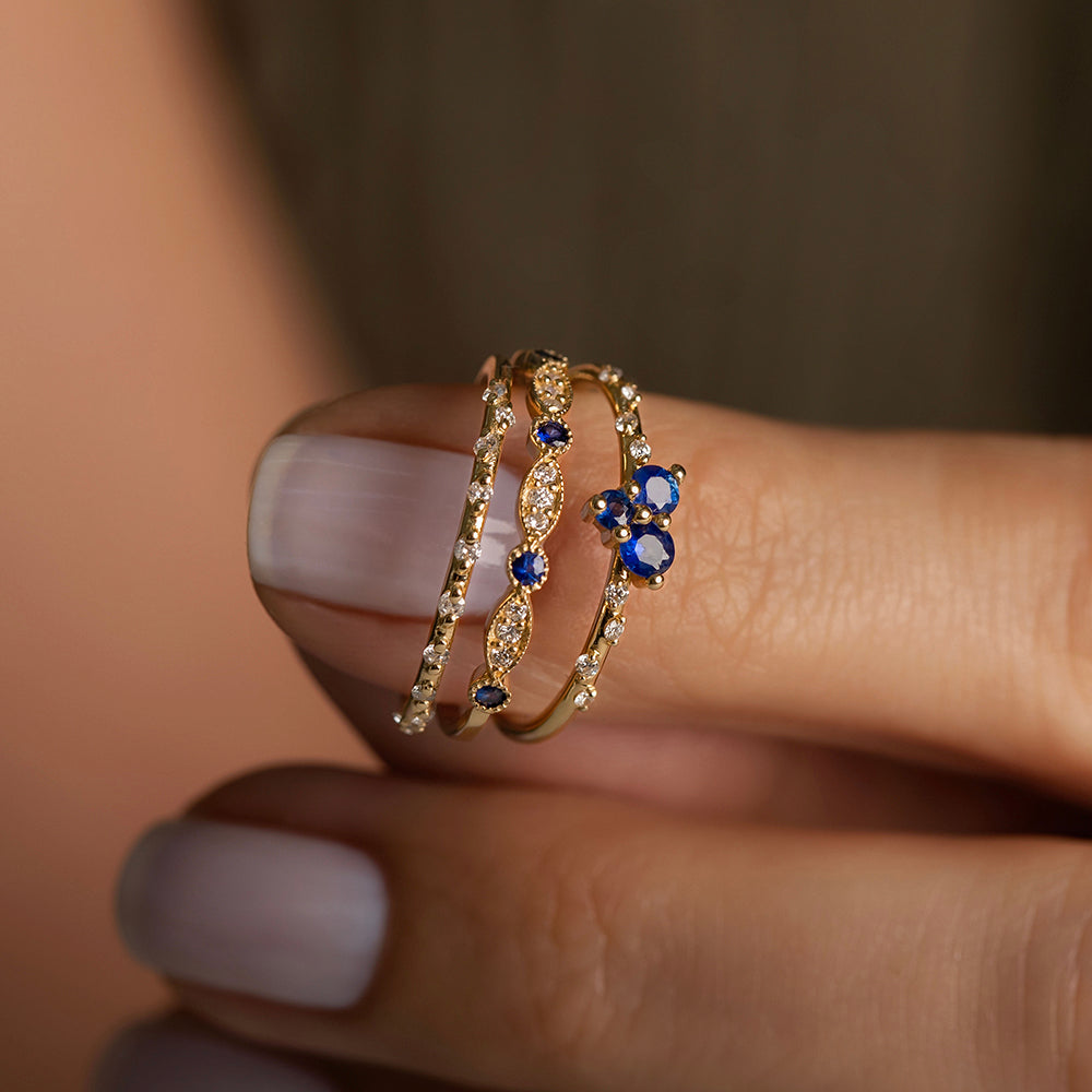 Pırlantalı Safir Yüzük