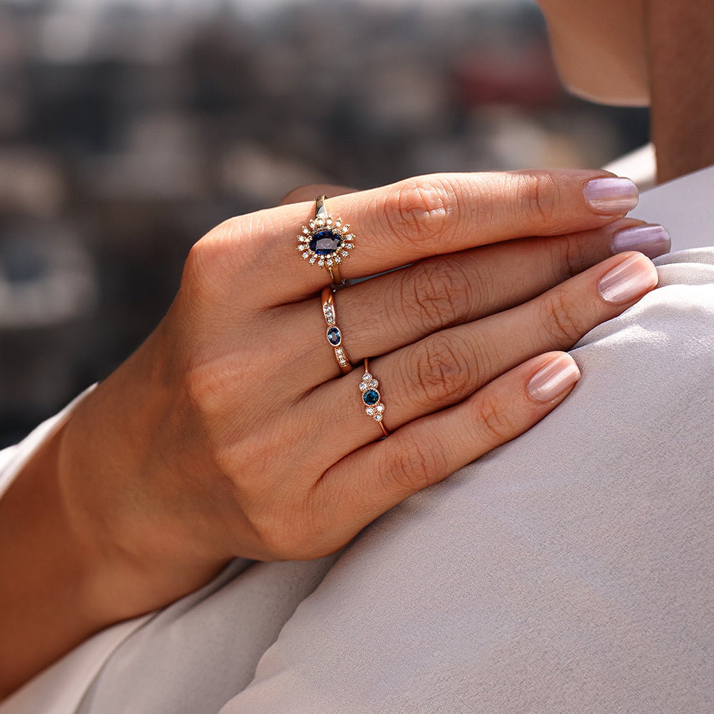 Blue Love Pırlantalı Safir Yüzük