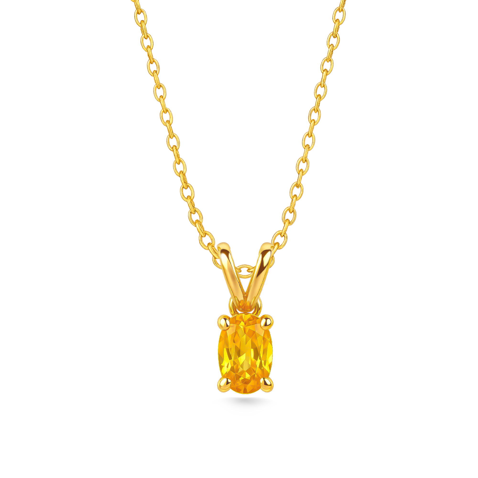 Raya Sarı Safir Tektaş Kolye