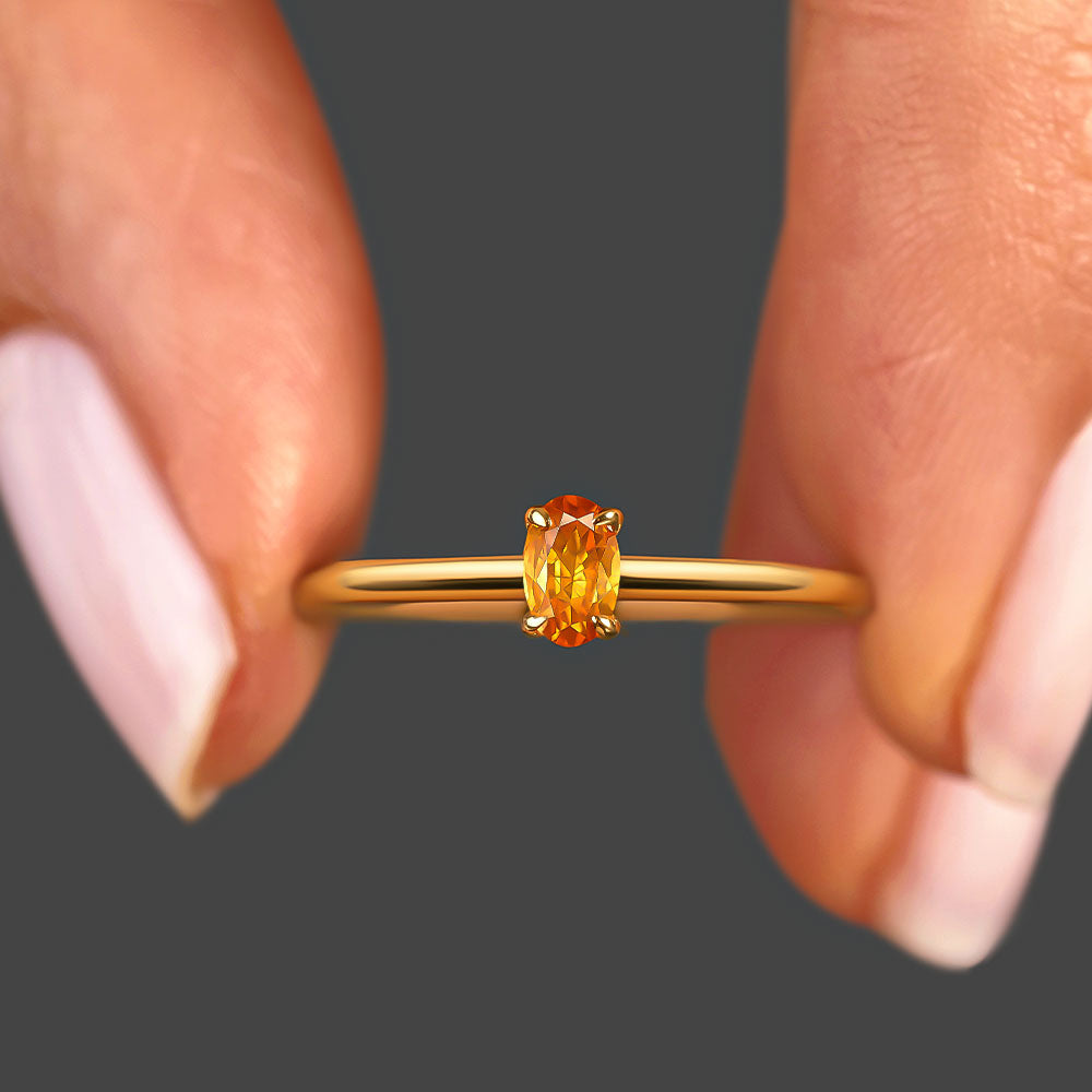 Sarı Safir Tektaş Yüzük