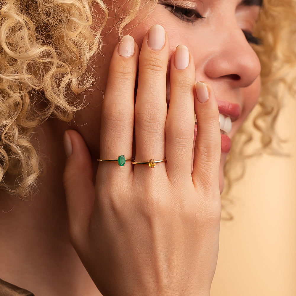 Sarı Safir Tektaş Yüzük