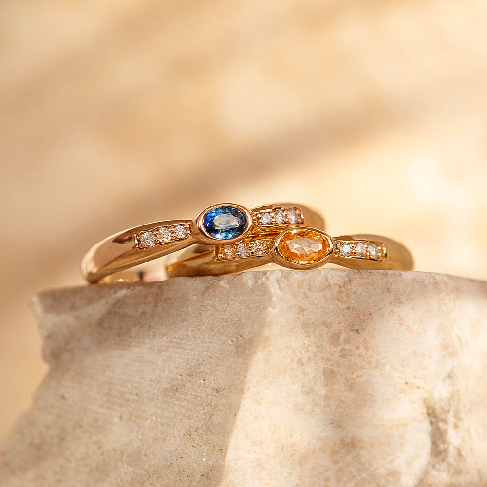 Blue Love Pırlantalı Safir Yüzük