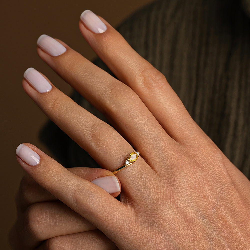 Pırlanta Sarı Safir Yüzük