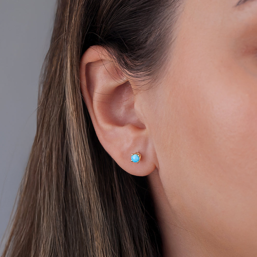 Aqua Muse Tektaş Firuze Küpe