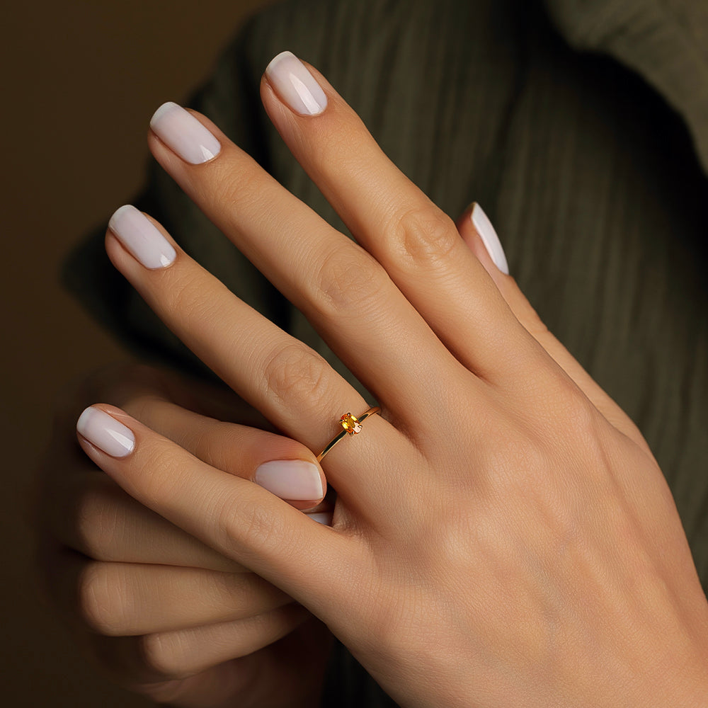 Sarı Safir Tektaş Yüzük