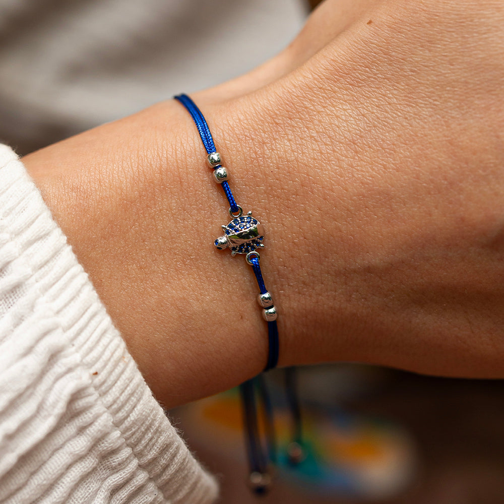 Royal Blue Altın İp Bileklik - Lucky Bug