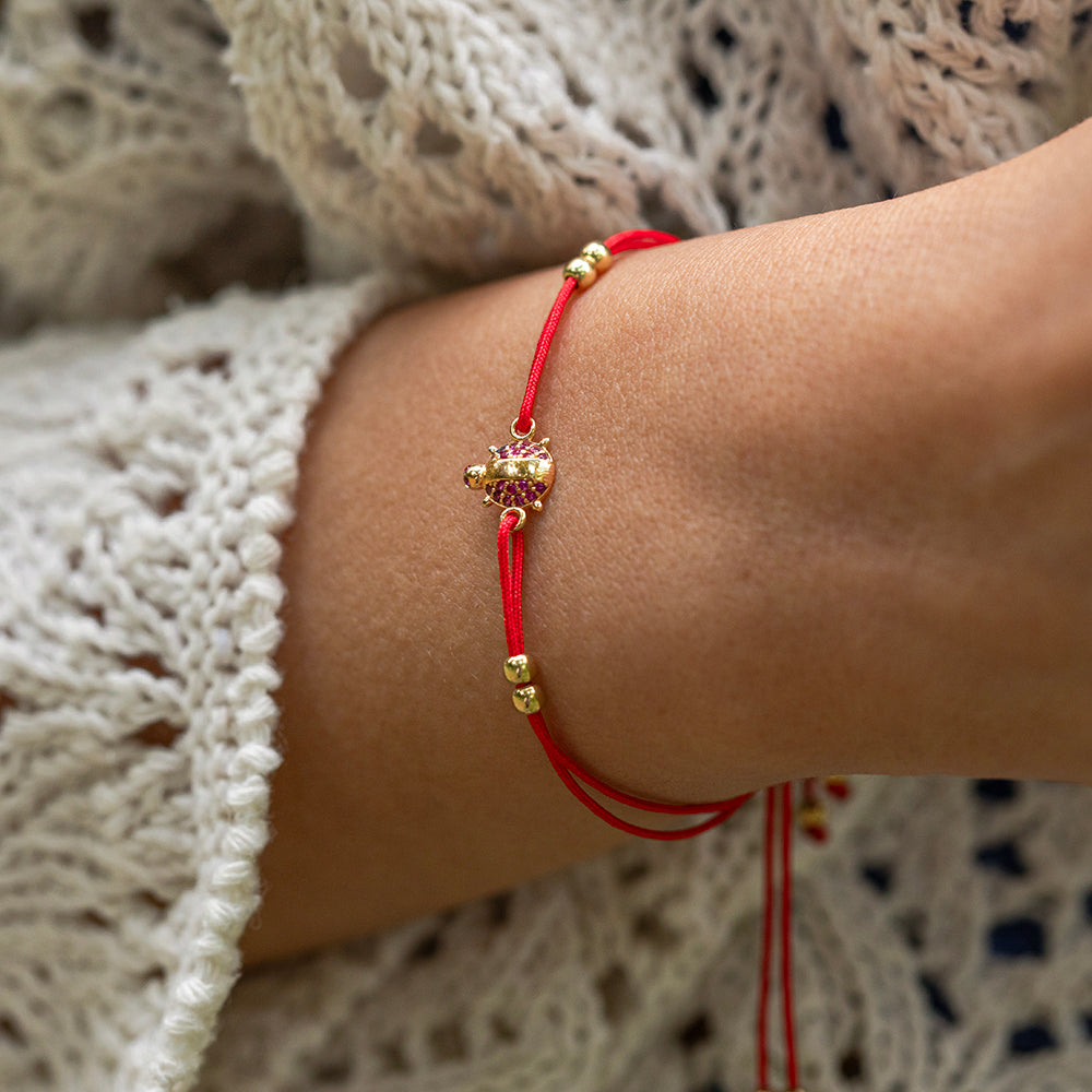 Altın İp Bileklik - Ruby Bug