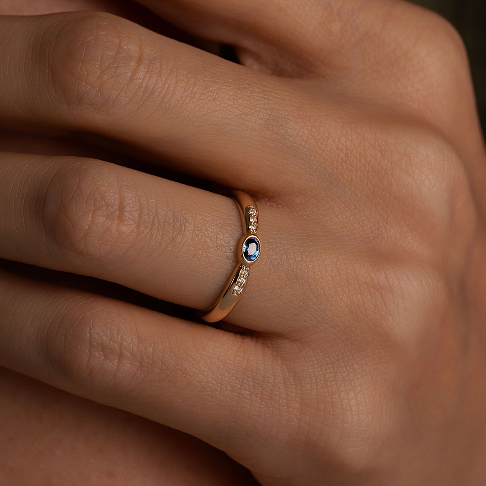 Blue Love Pırlantalı Safir Yüzük