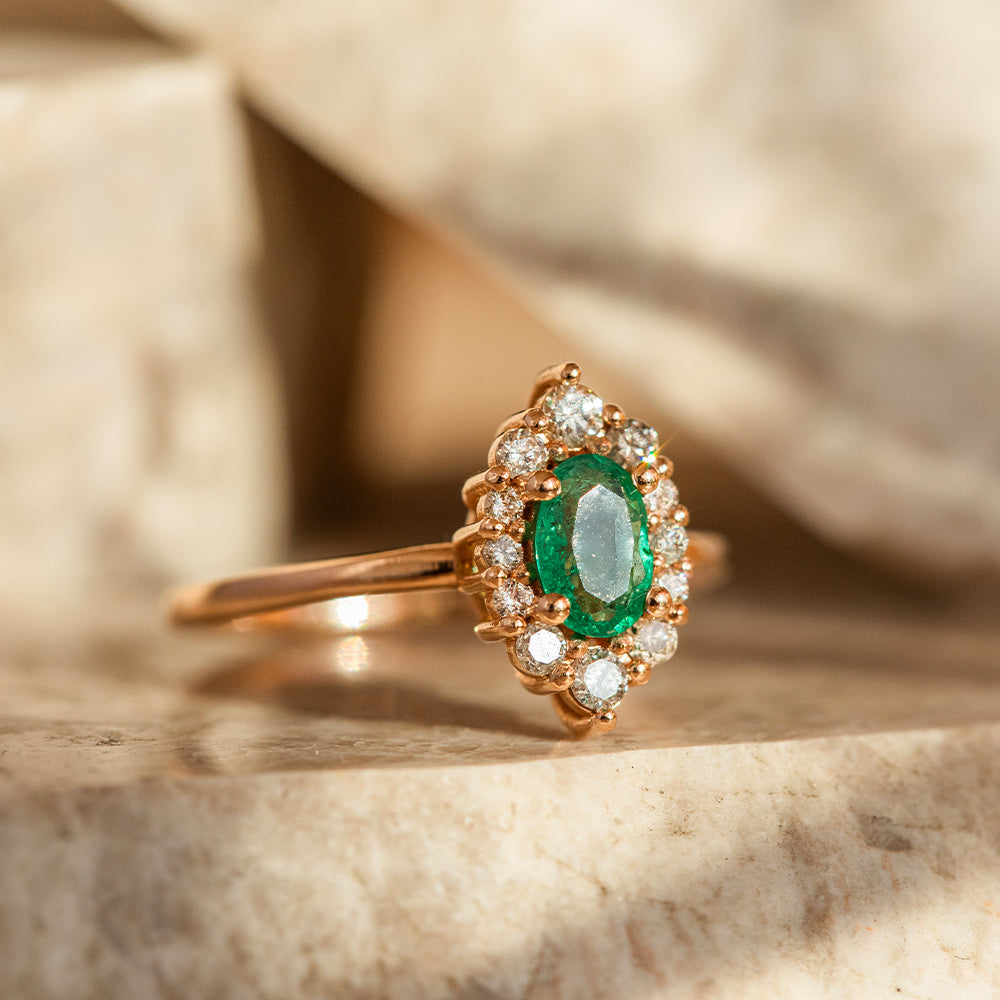 Pırlanta & Zümrüt Tektaş Vintage Yüzük