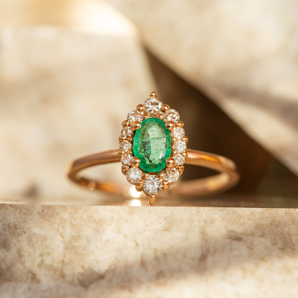 Pırlanta & Zümrüt Tektaş Vintage Yüzük