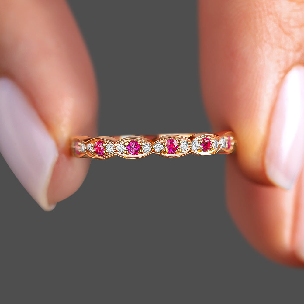 Pırlanta Yakut Vintage Yüzük