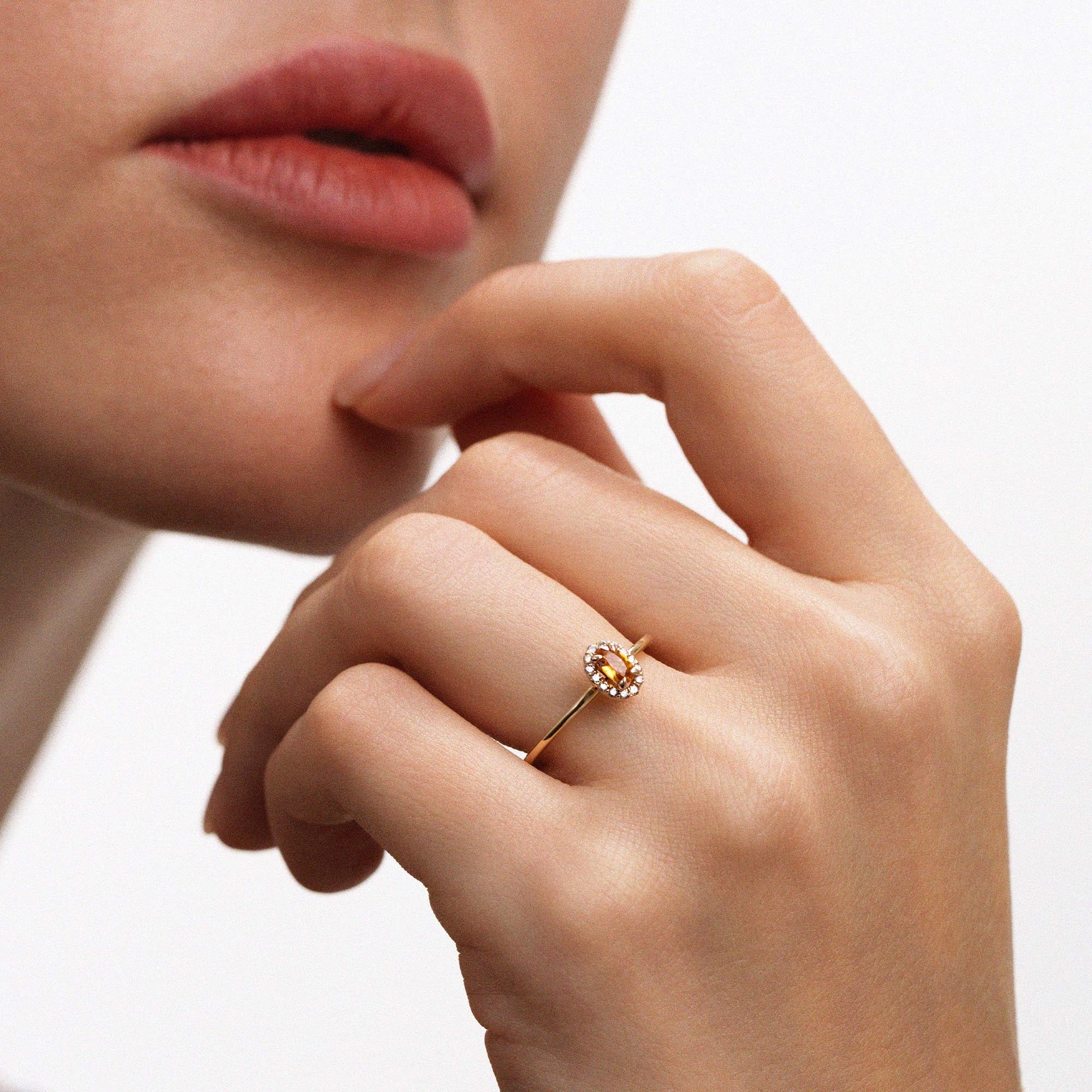 Mimosa Sarı Safir Pırlanta Yüzük