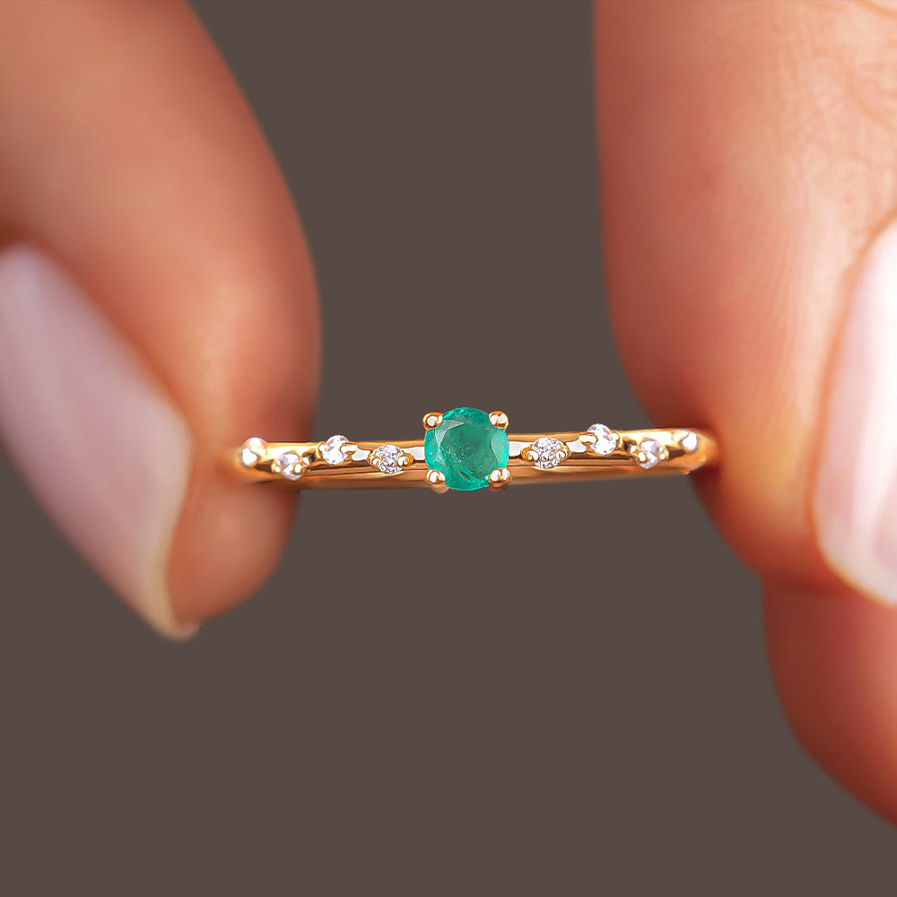 Nira Pırlanta Zümrüt Yüzük