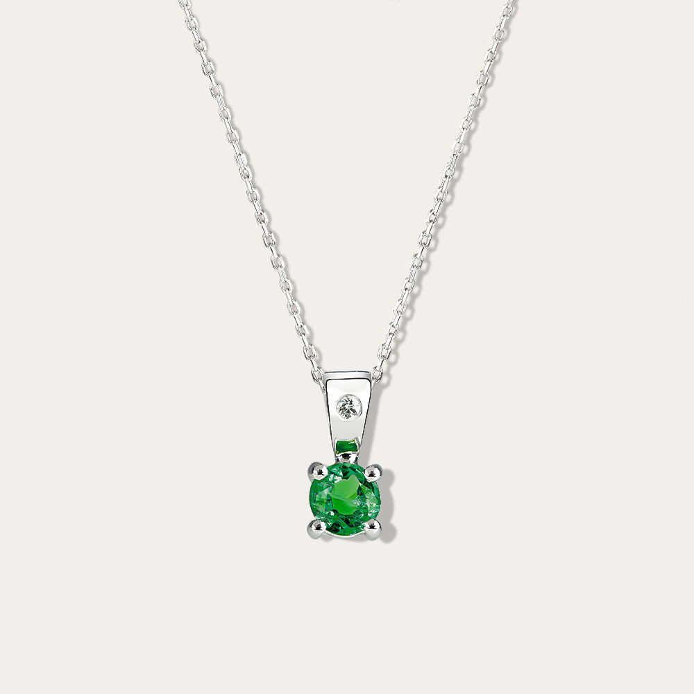 0.40 Karat Lilya Pırlantalı Peridot Kolye