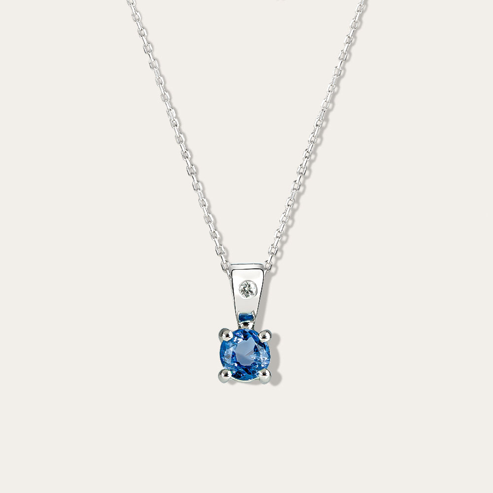 0.40 Karat Nadiya Pırlantalı Safir Kolye