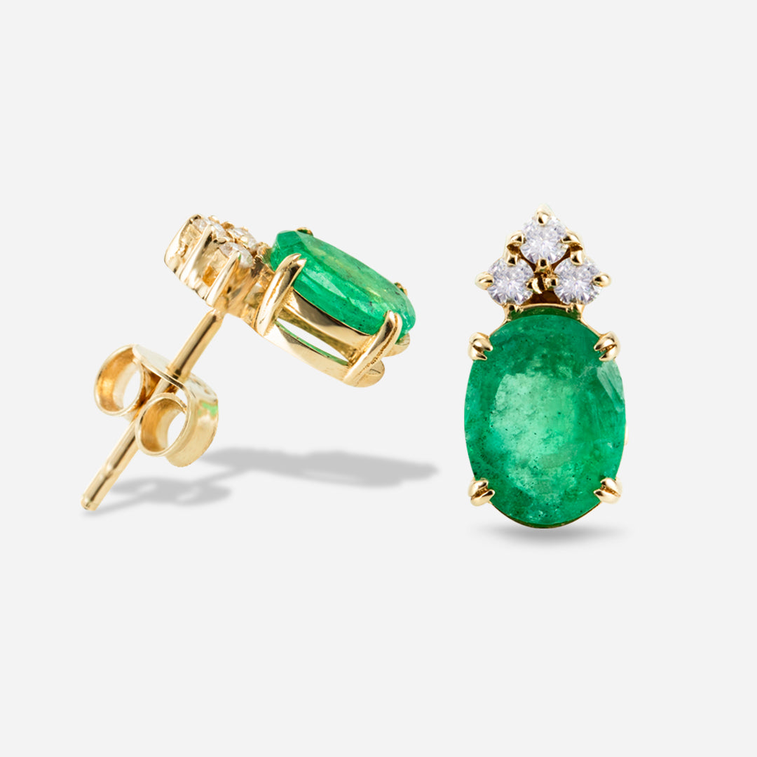 1.60 Karat Lirio Pırlantalı Zümrüt Küpe