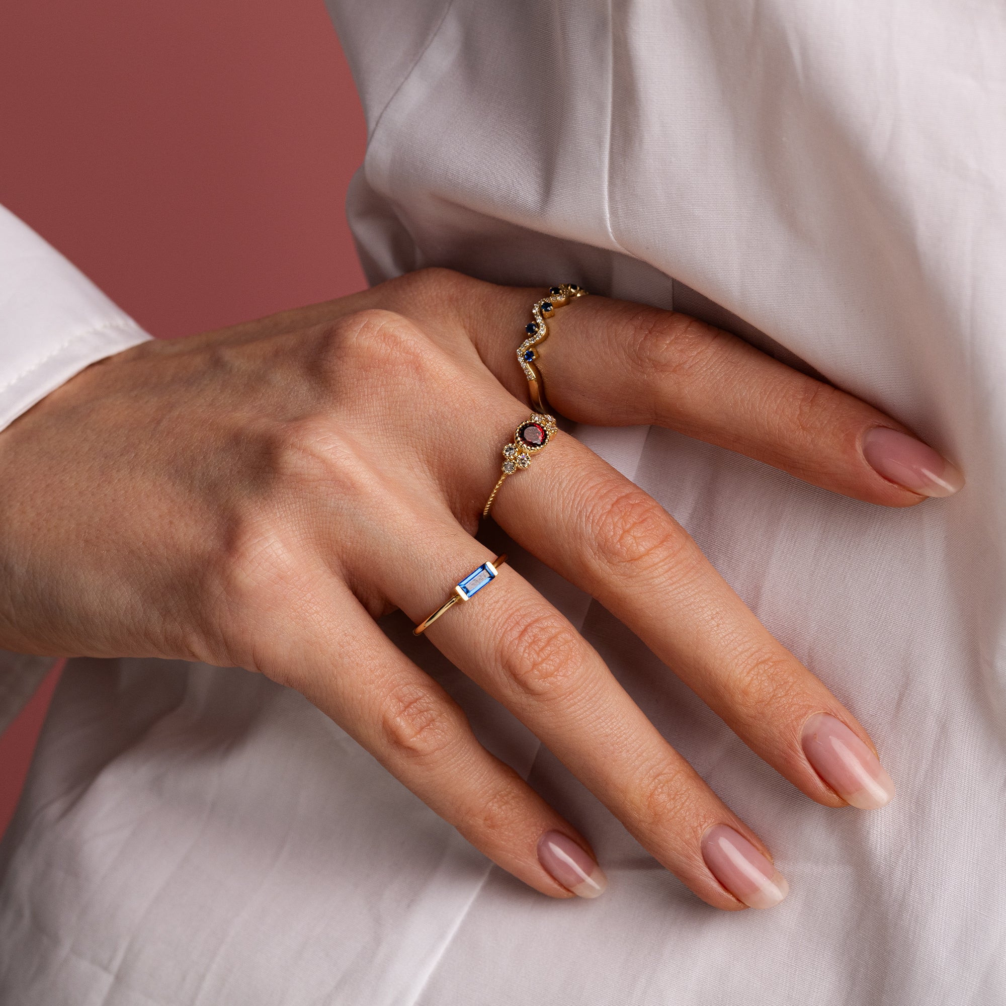 Edge Blue Safir Baget Yüzük