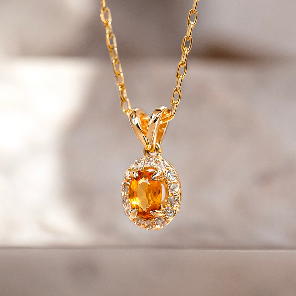 Mimosa Pırlanta Sarı Safir Kolye