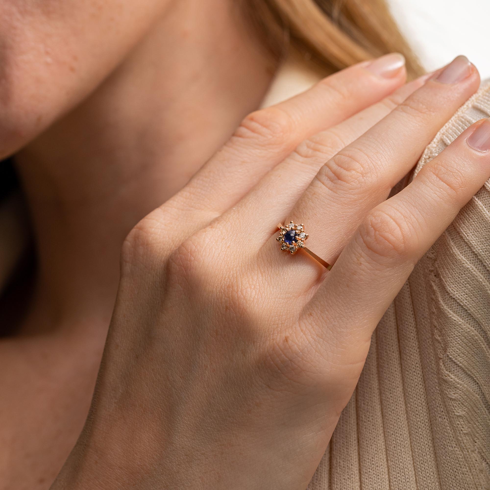 Bluebell Pırlanta & Safir Vintage Yüzük