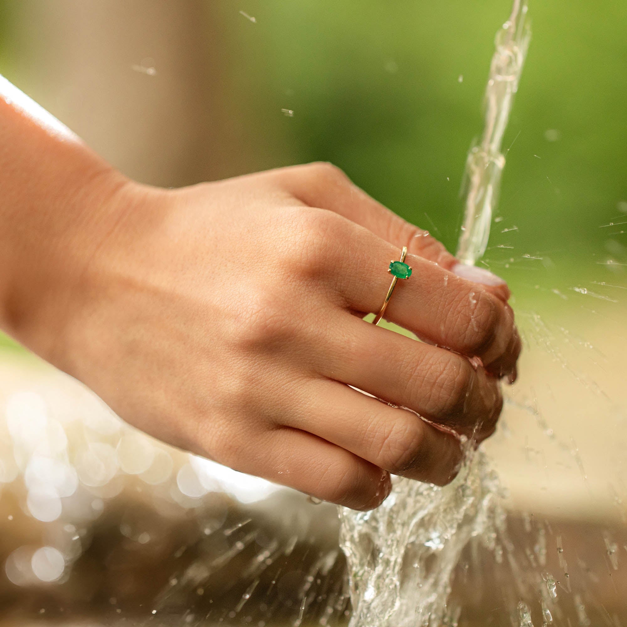 Poem Tektaş Zümrüt Yüzük