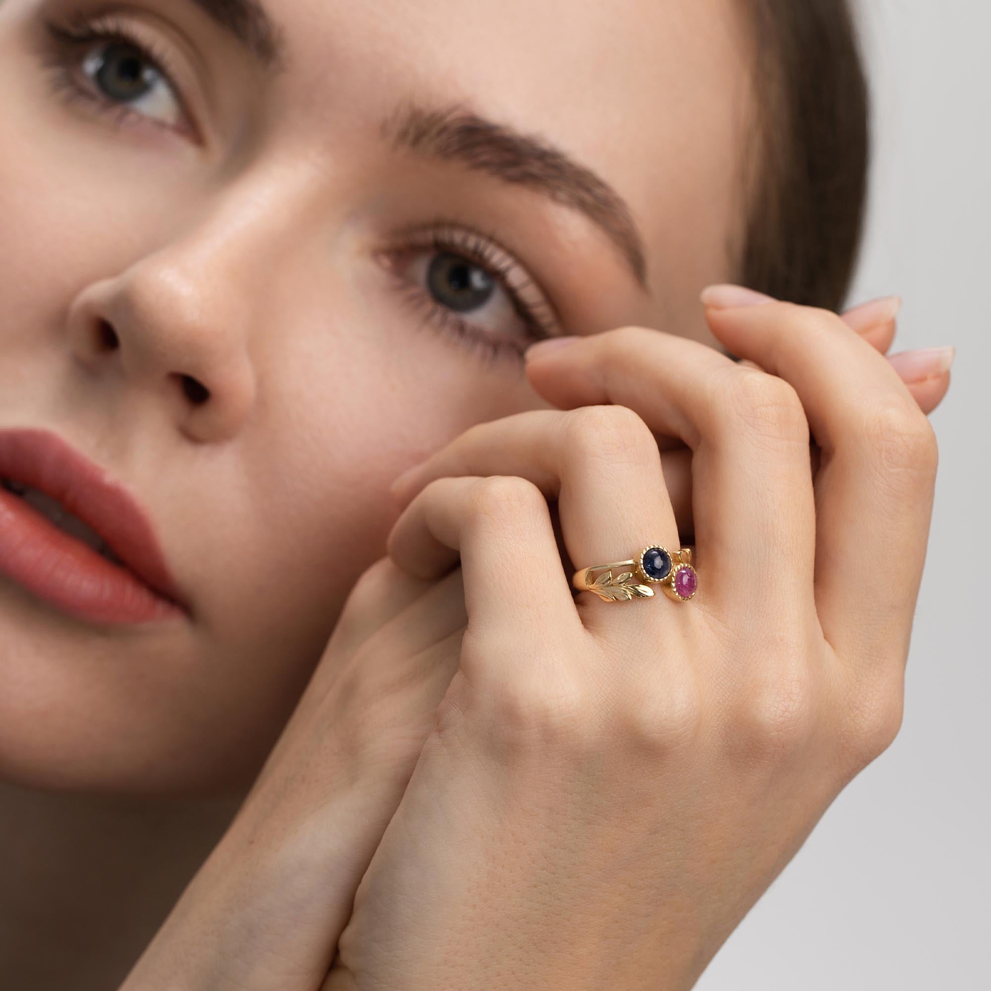 Jasmine Safir & Yakut Vintage Yüzük