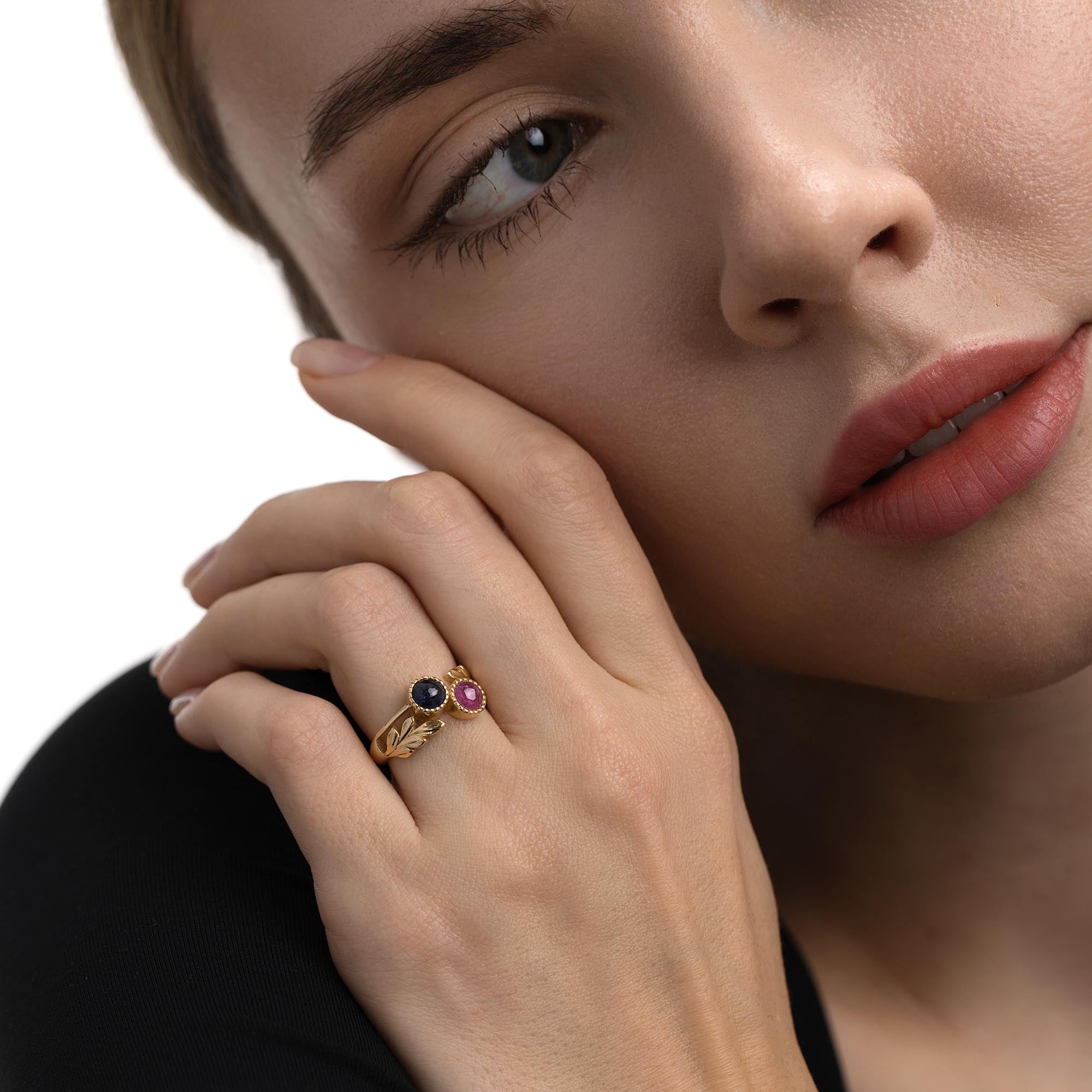 Jasmine Safir & Yakut Vintage Yüzük