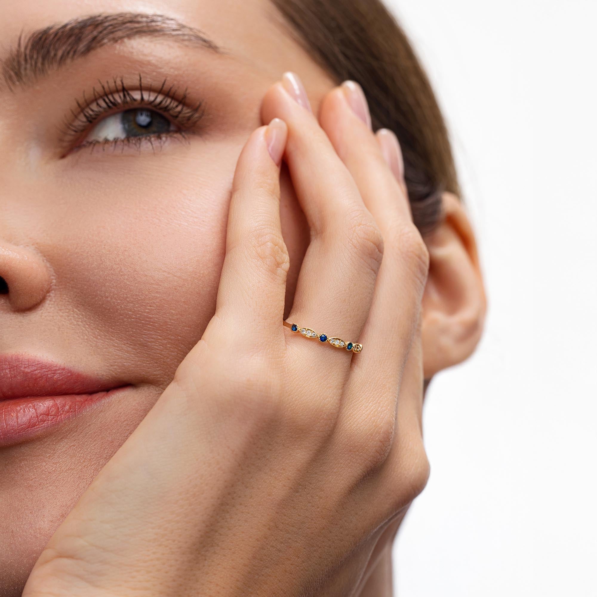 Pırlanta & Safir Vintage Yüzük