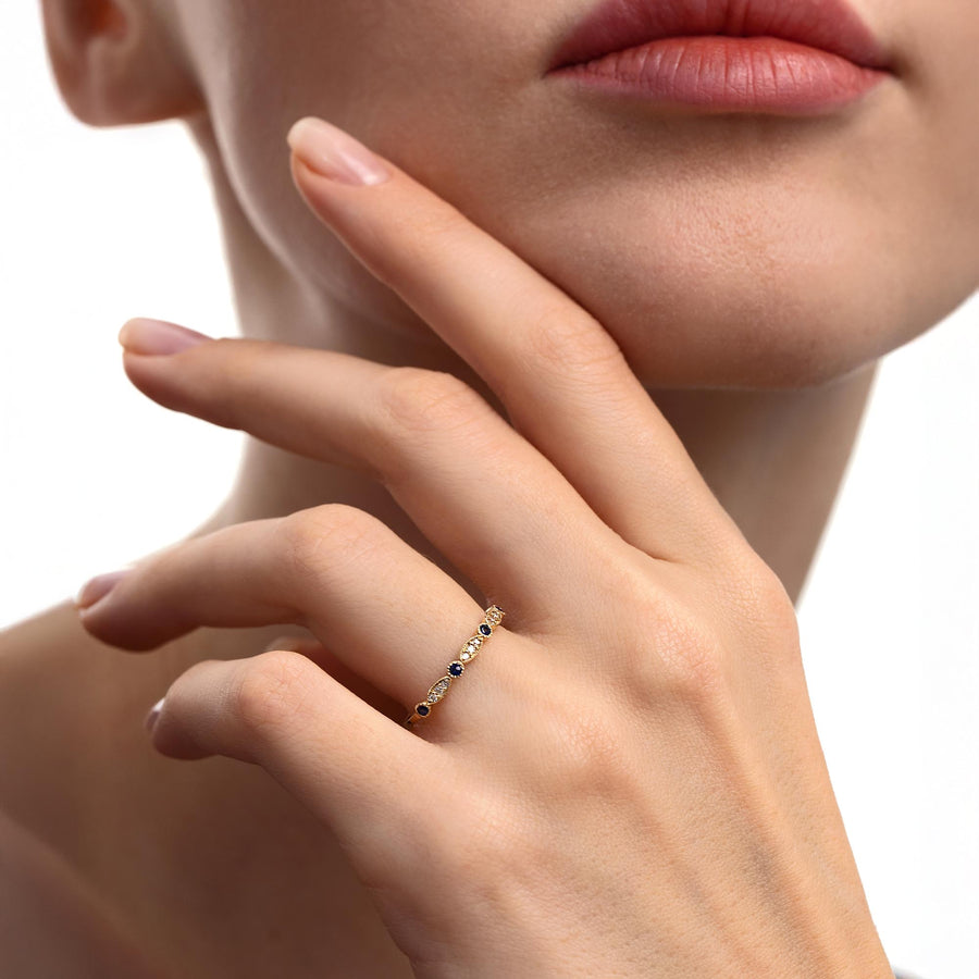 Pırlanta & Safir Vintage Yüzük