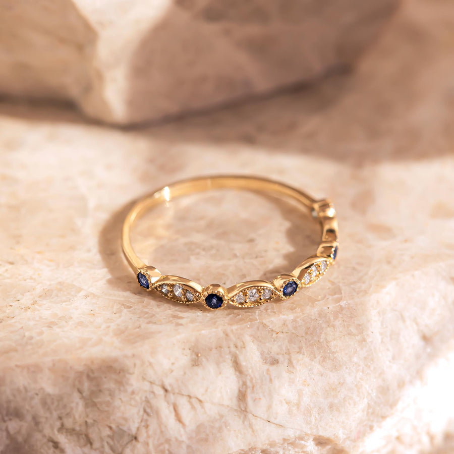 Lily Pırlanta & Safir Vintage Yüzük