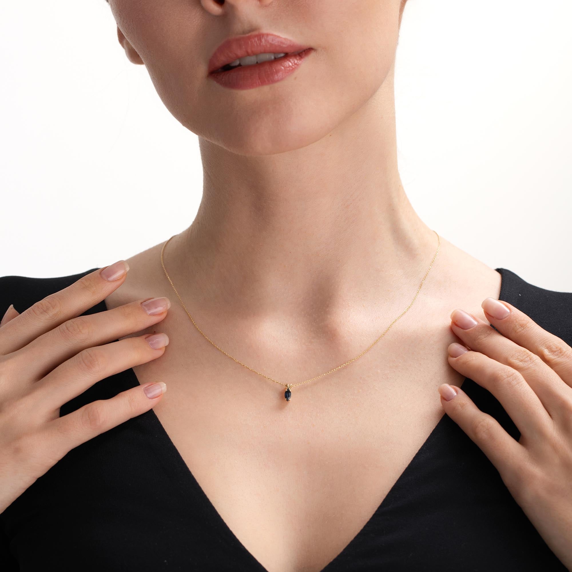 Nimbus Tektaş Safir Kolye