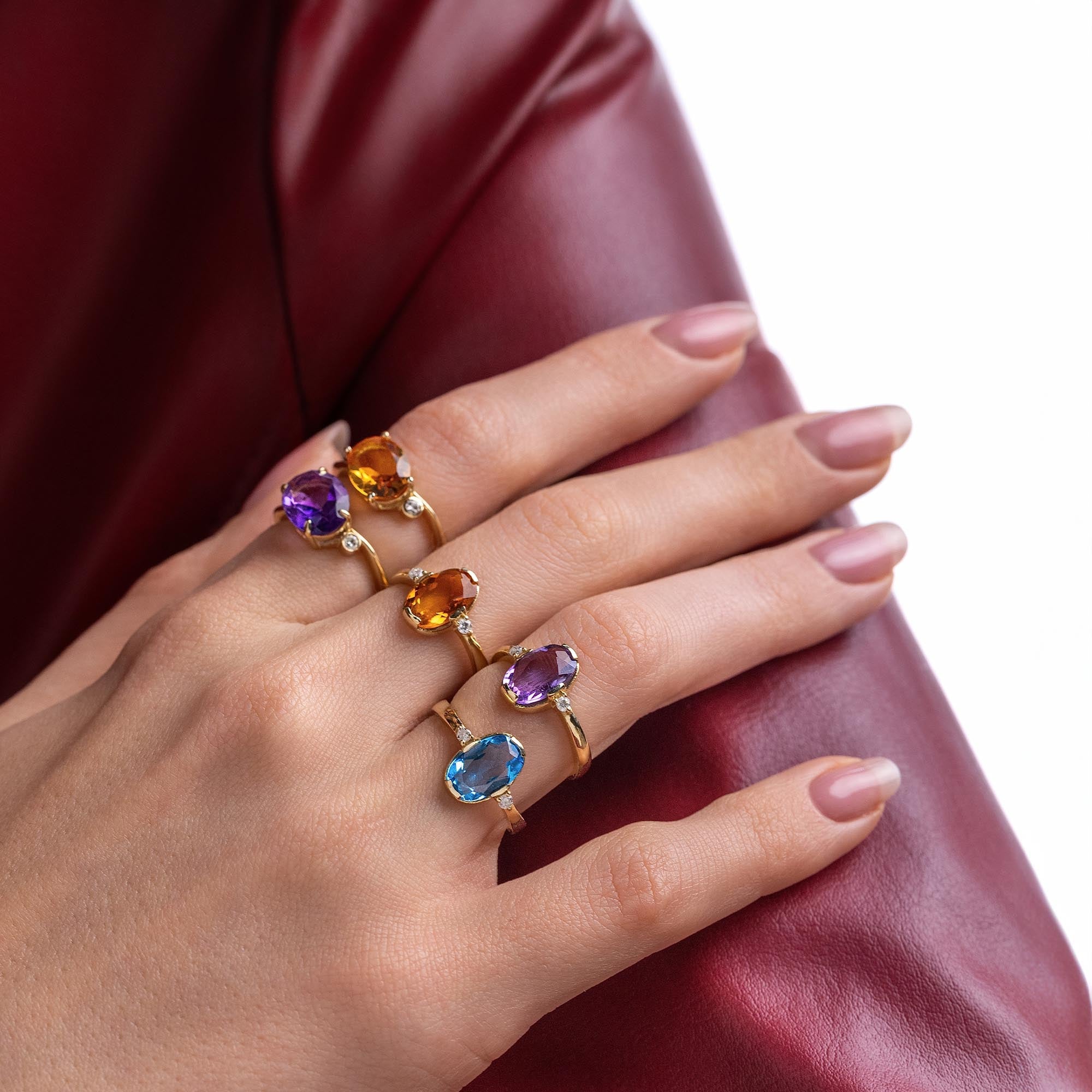 Ocean Pırlantalı Blue Topaz Yüzük