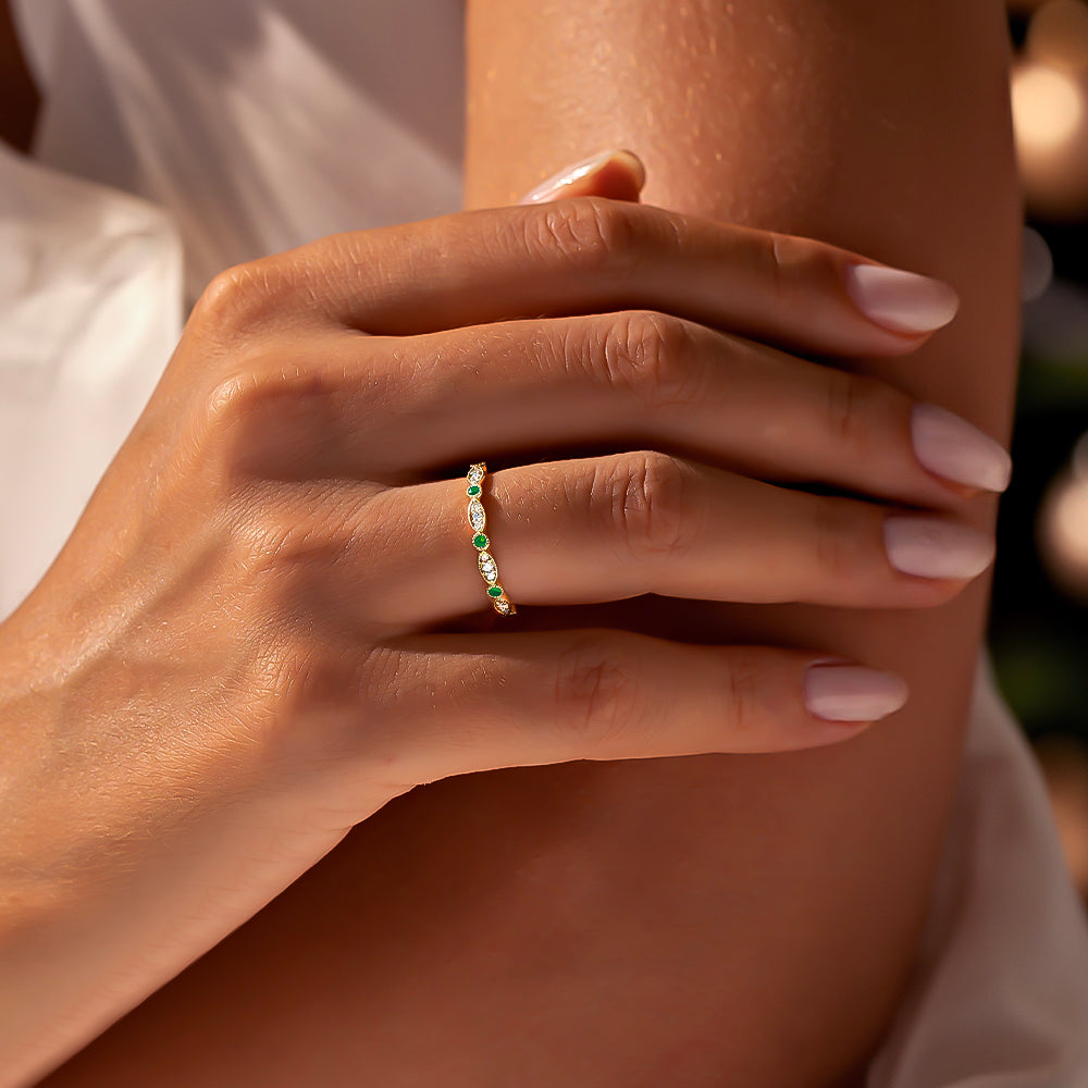 Lily Pırlanta & Zümrüt Vintage Yüzük