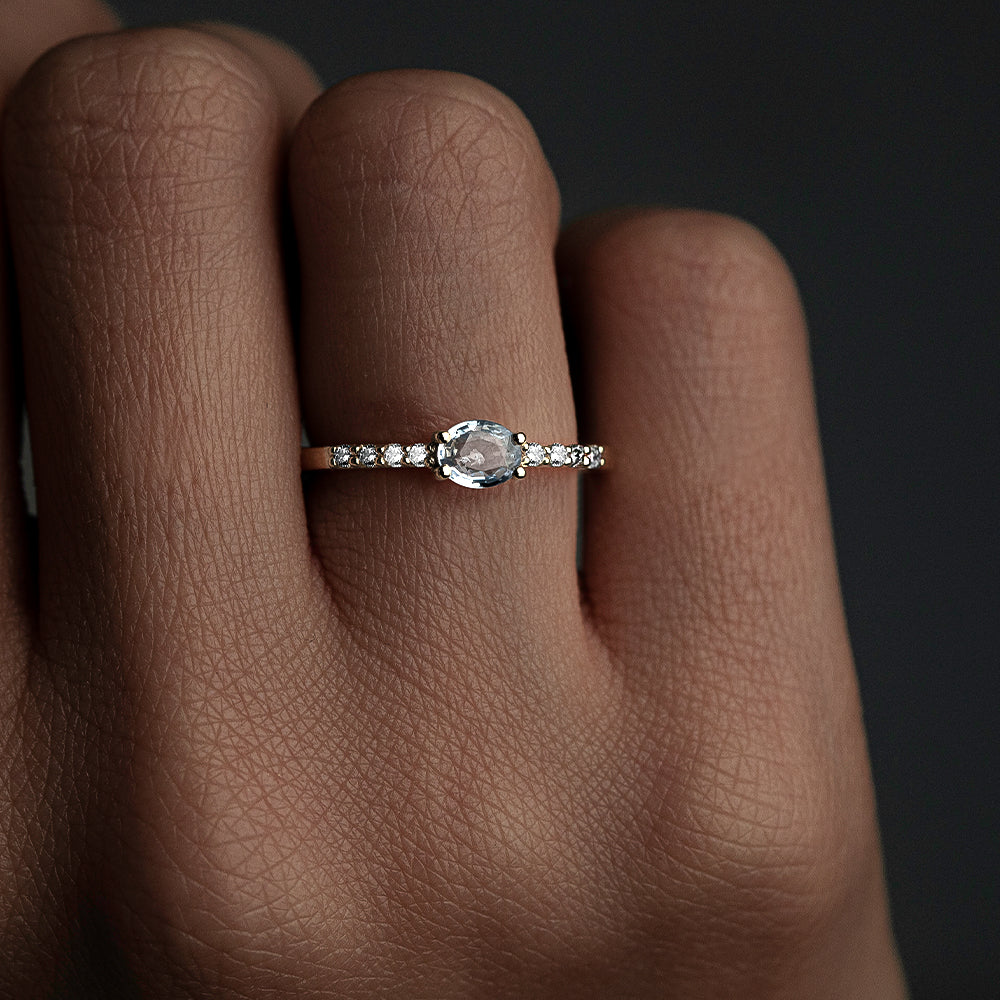 Pırlantalı Tektaş Safir Yüzük