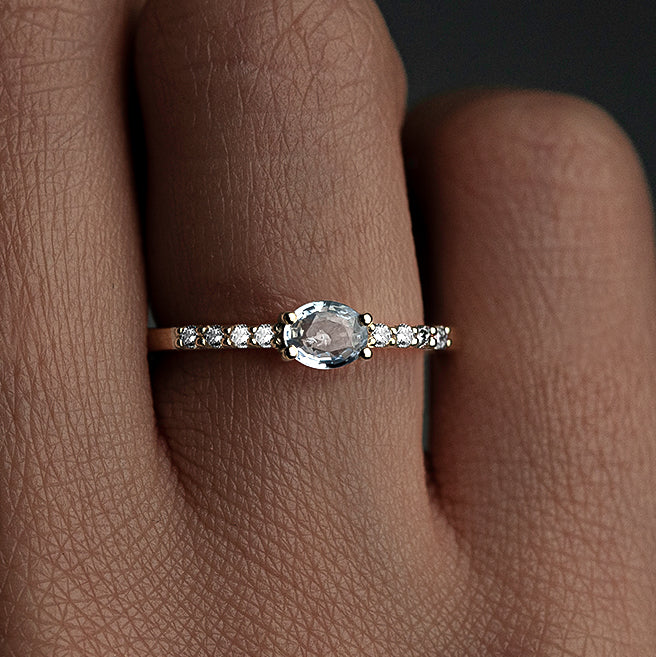 Pırlantalı Tektaş Safir Yüzük