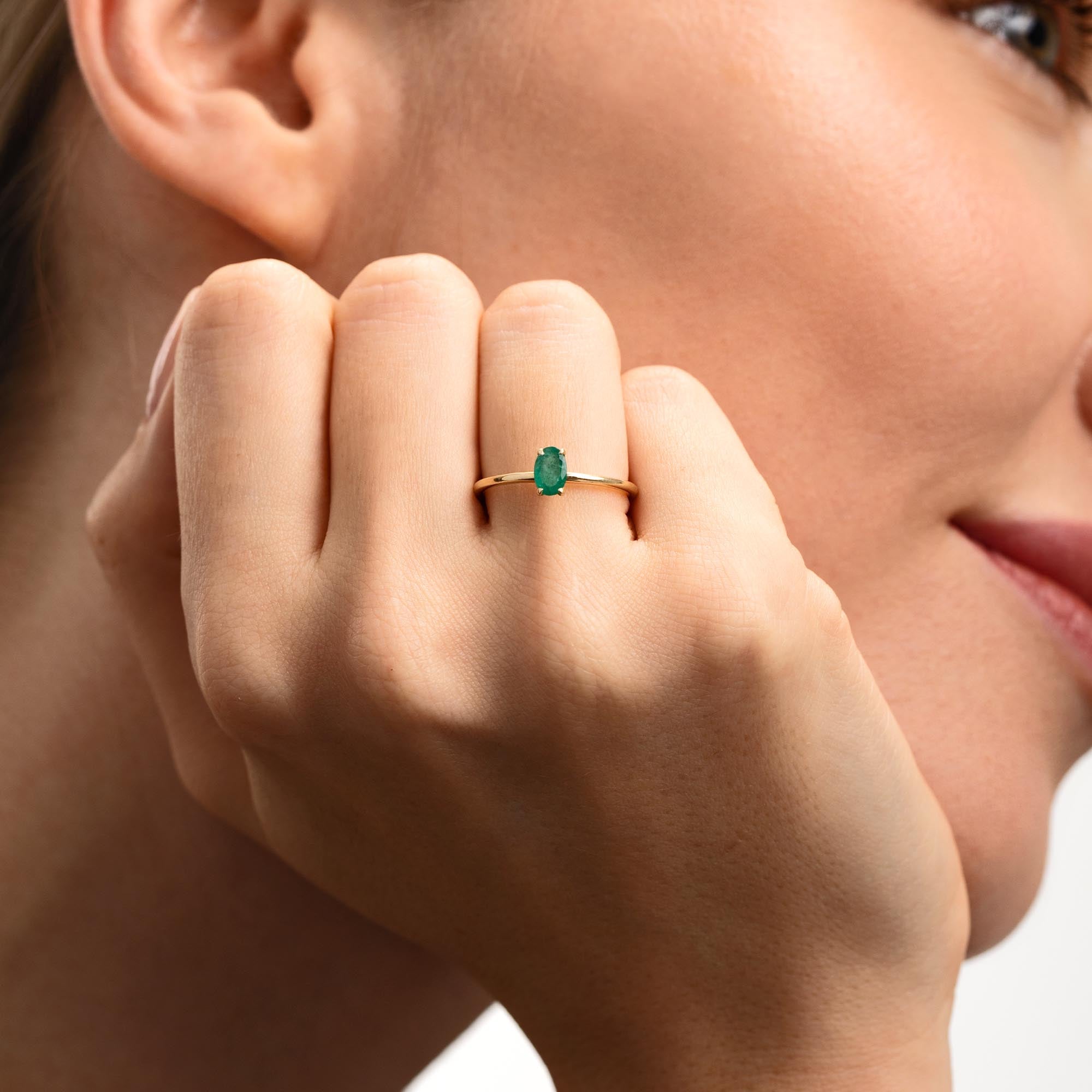 Poem Tektaş Zümrüt Yüzük