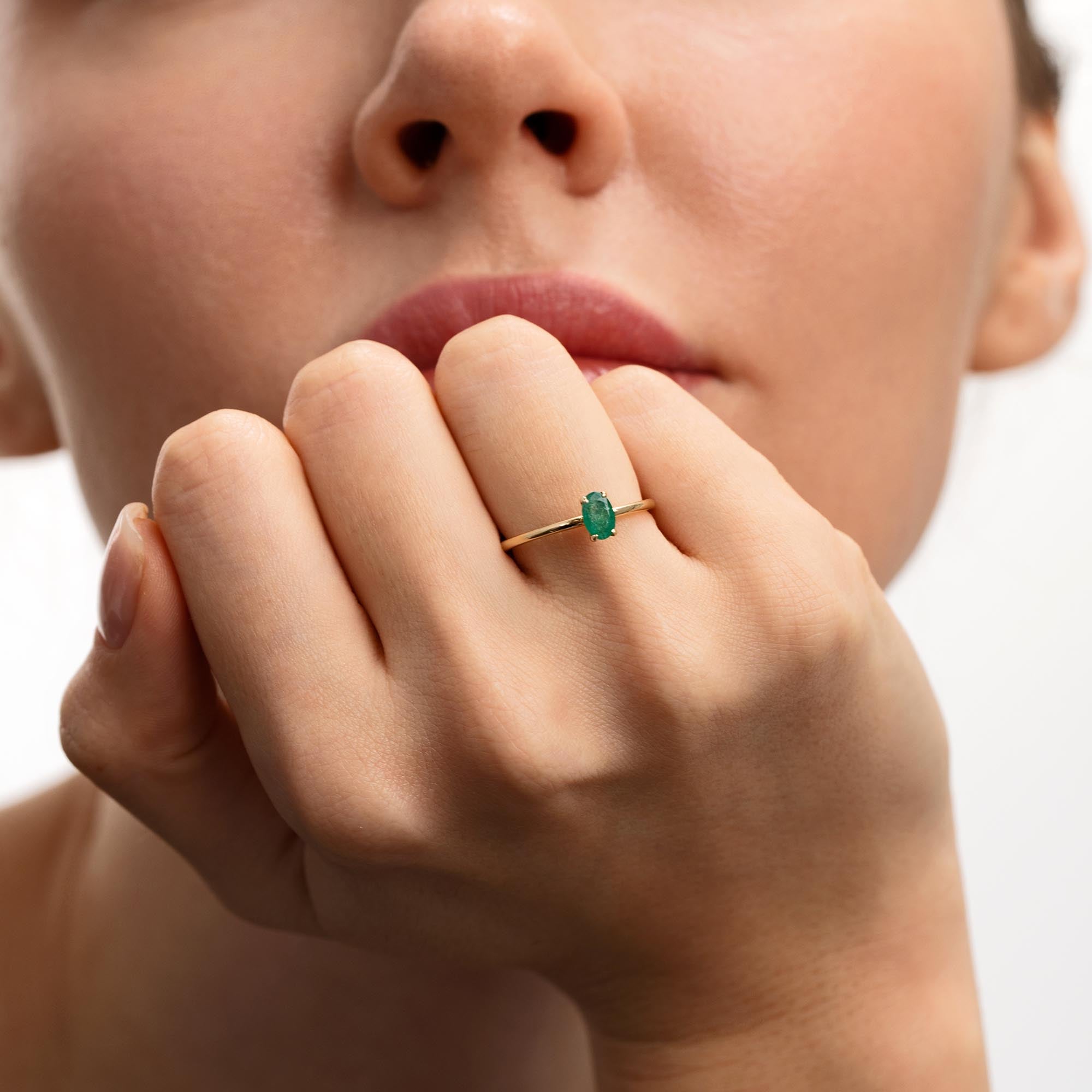 Poem Tektaş Zümrüt Yüzük