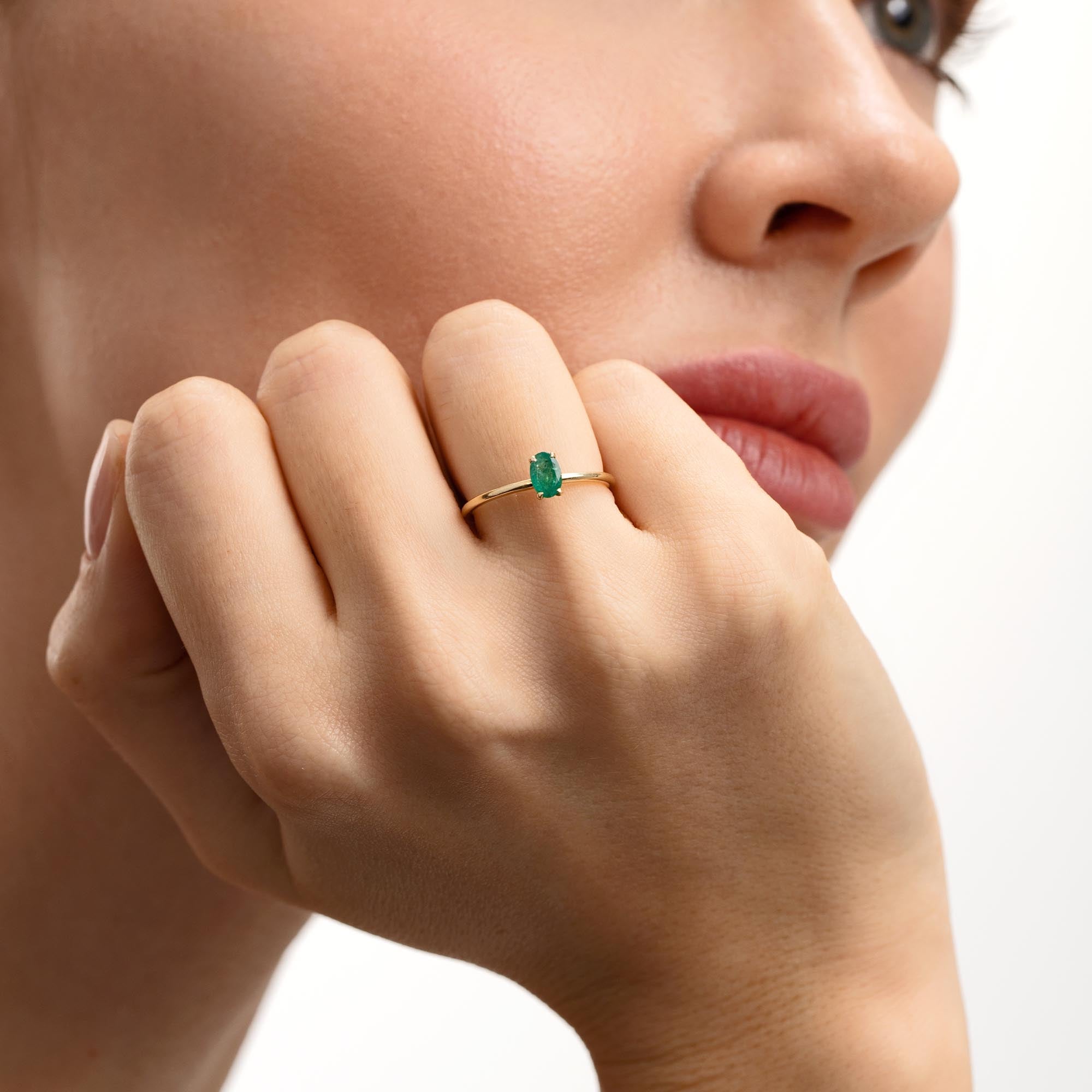 Poem Tektaş Zümrüt Yüzük