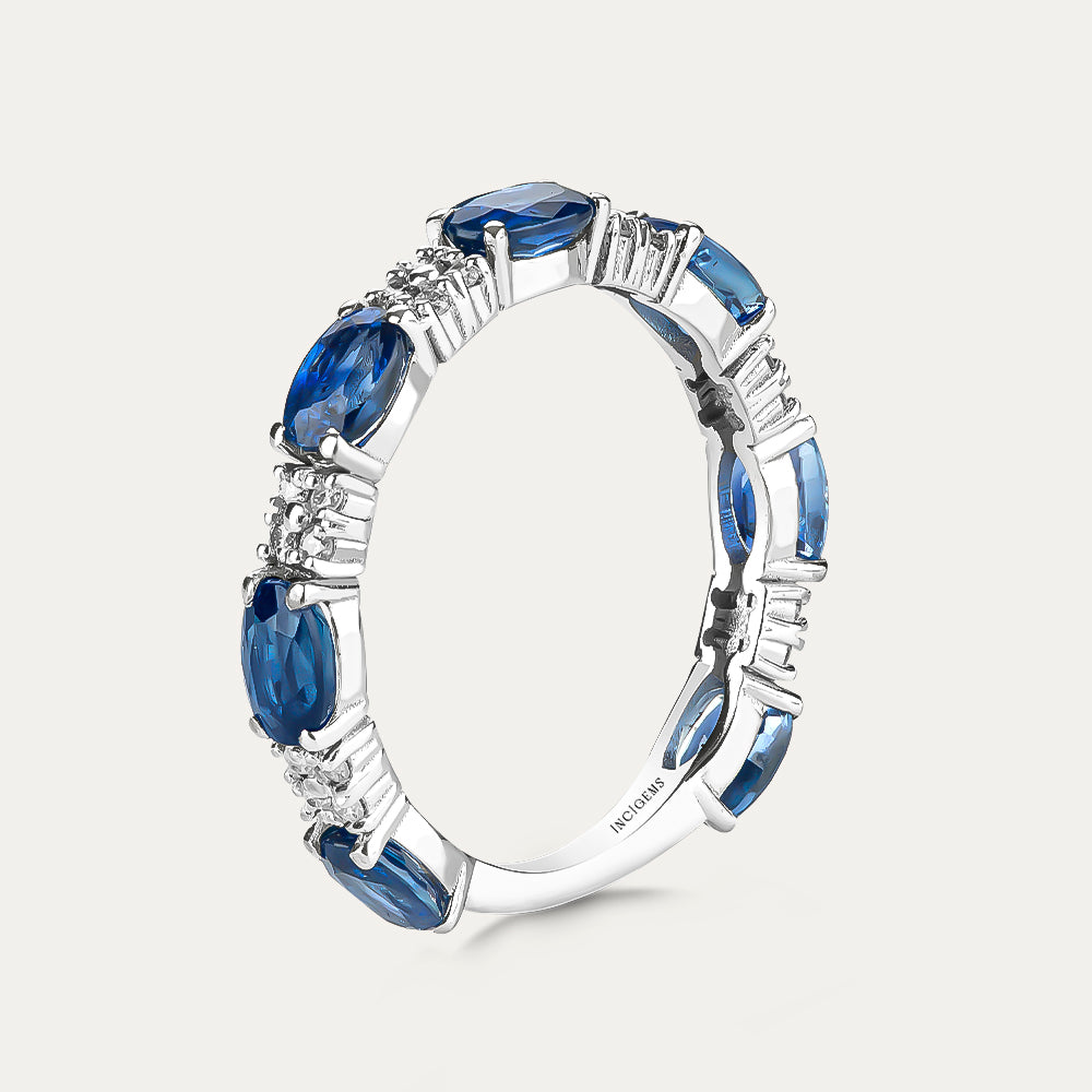 Bouquet Pırlantalı Tam Tur Safir Yüzük