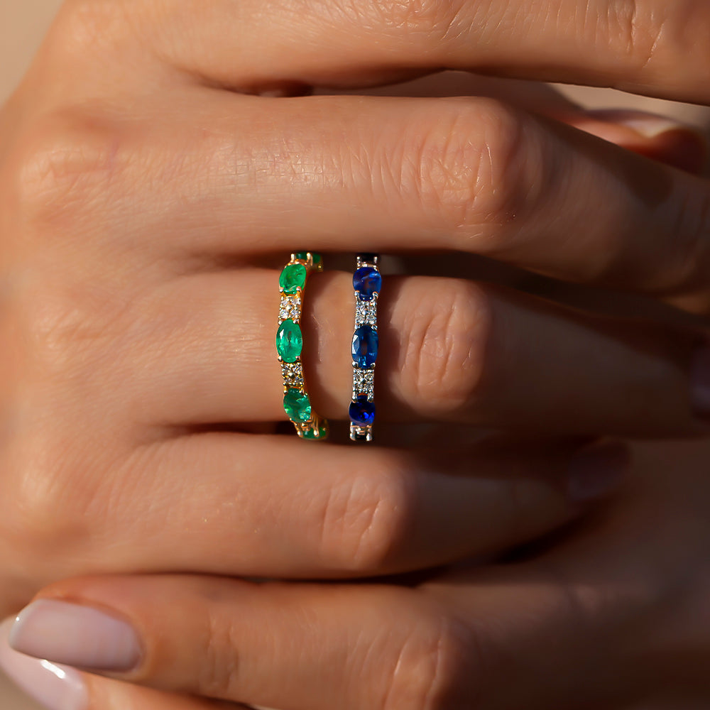 Bouquet Pırlantalı Tam Tur Safir Yüzük