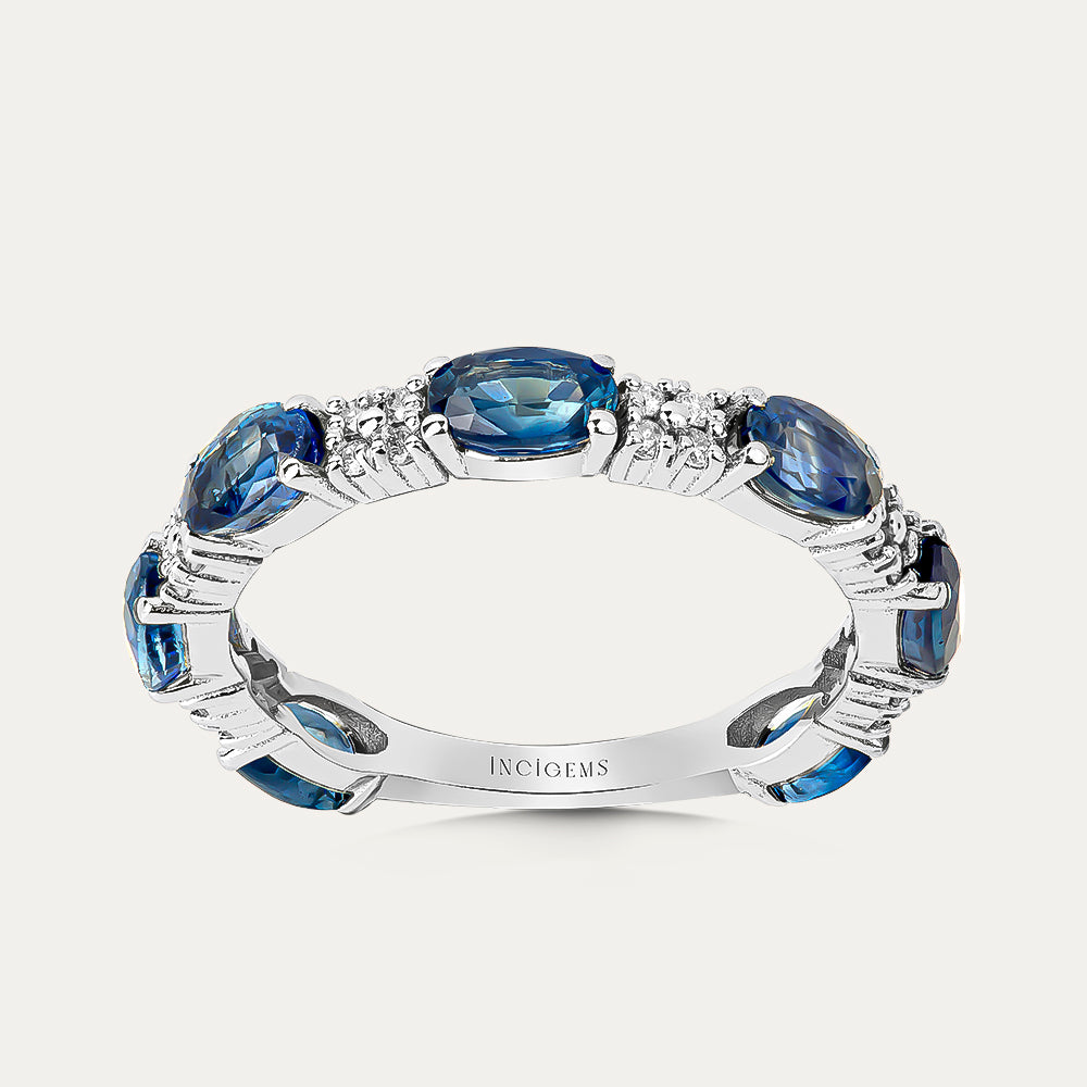 Bouquet Pırlantalı Tam Tur Safir Yüzük