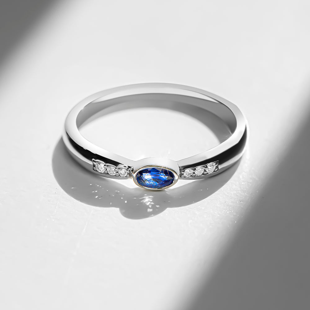 Blue Love Pırlantalı Safir Yüzük