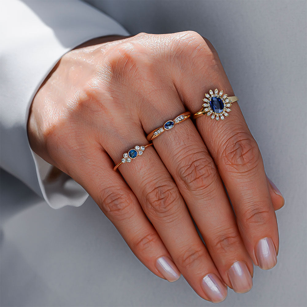 Rania Pırlantalı Safir Yüzük