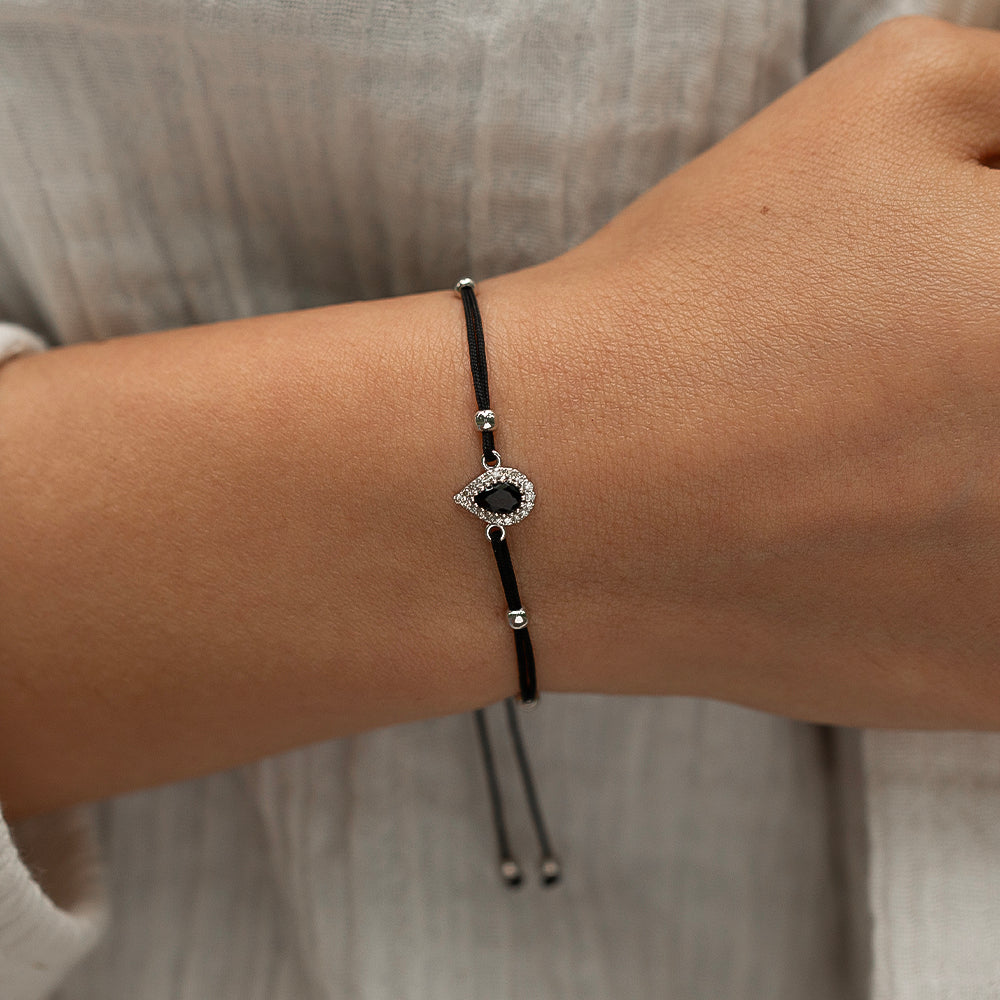 Midnigh Black Altın İp Bileklik - Noir