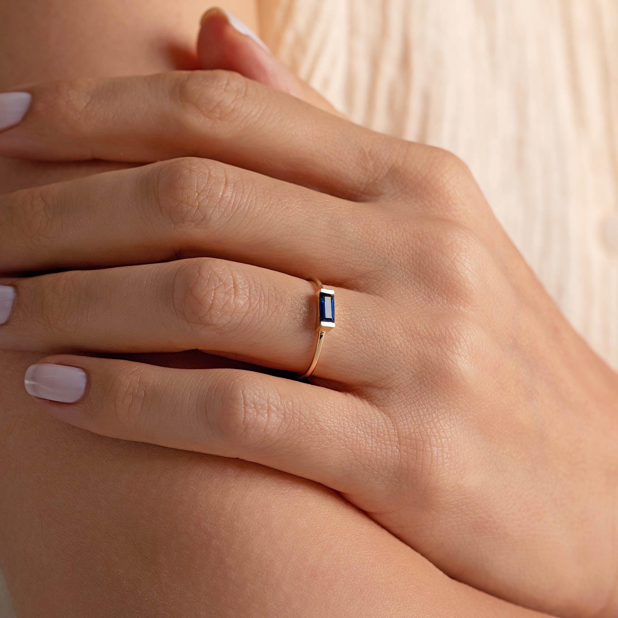 Edge Blue Safir Baget Yüzük