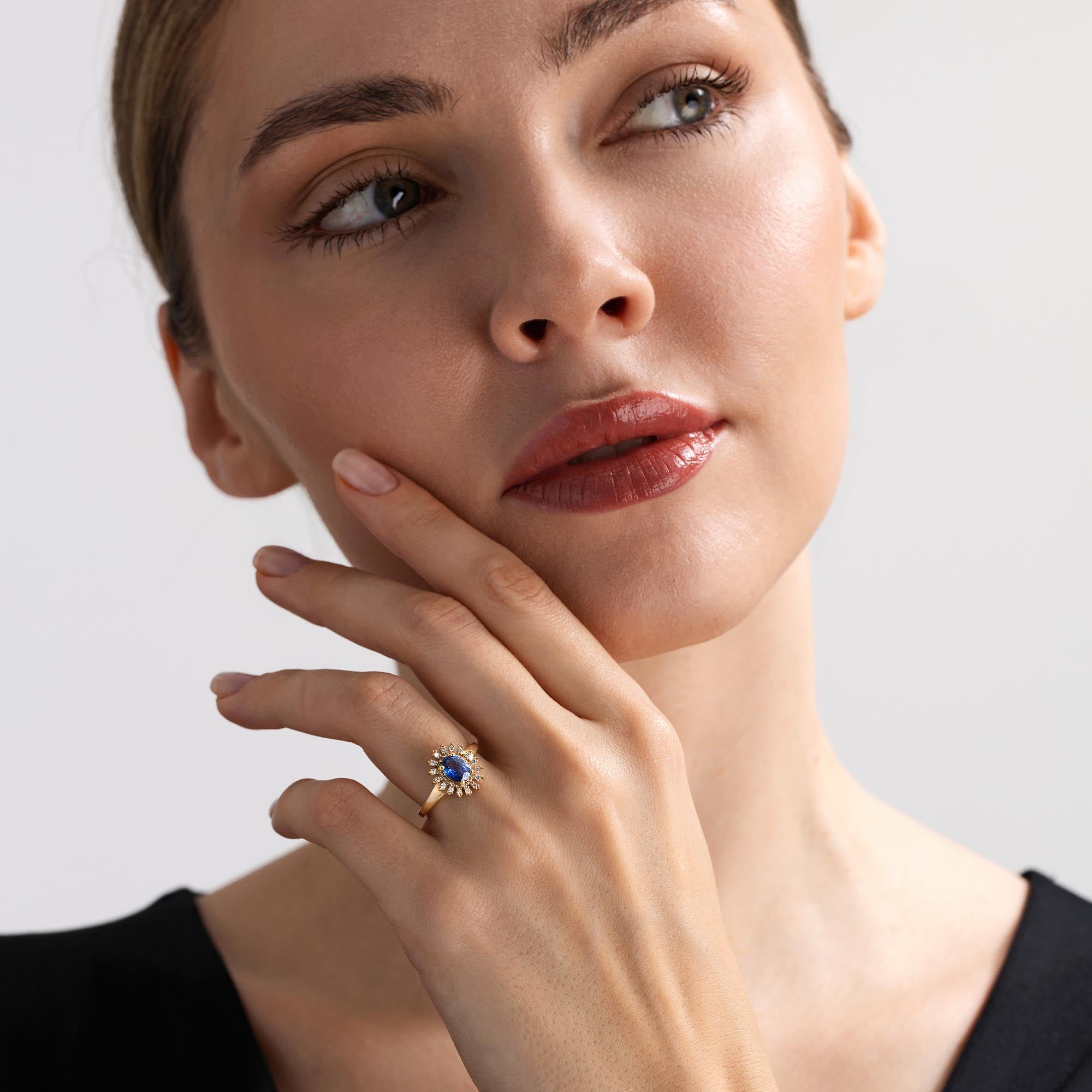 Velvet Sky Pırlanta Safir Yüzük