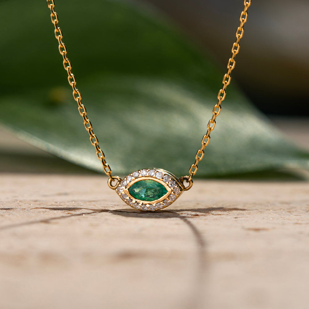 İsis Pırlanta Zümrüt Kolye 