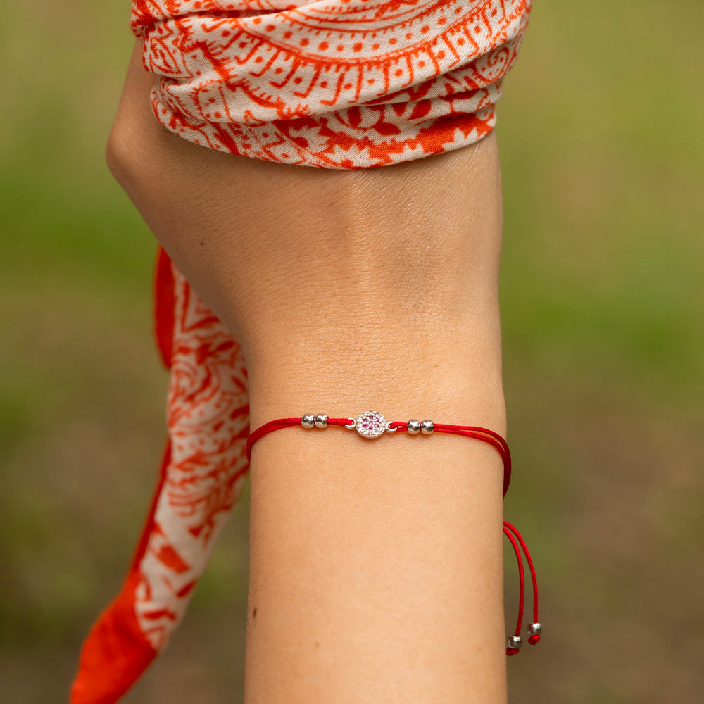 Kırmızı Altın İp Bileklik - Ruby